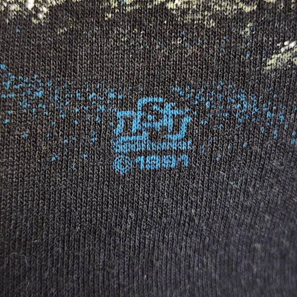 True Vintage 1991 XL Long Haul Trucker Wolf Alaska Shirt USA 50/50 Shoulder Fade - Picture 4 of 10